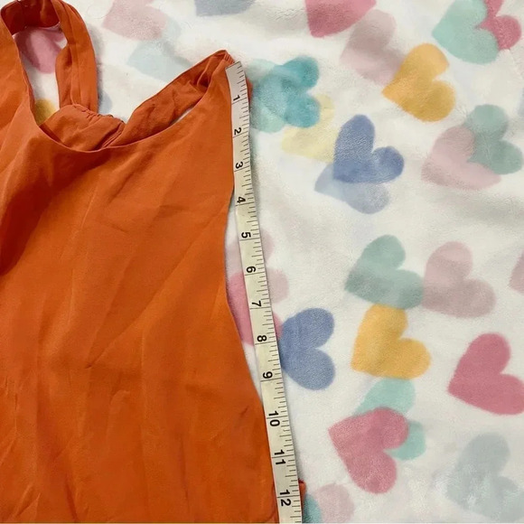 Alice+Olive Silk Racerback Orange Dress Size L - Picture 9 of 9